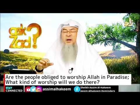 QUESTION: Do we have obligations in jannah too like on the earth now…? like leaving beard for men,hijab for woman,prayer for both likewise…?