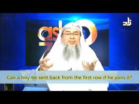 QUESTION: I mostly go early to make sure I stand in the first row, but older people come and tell me to go to the back. What should I do sheikh?